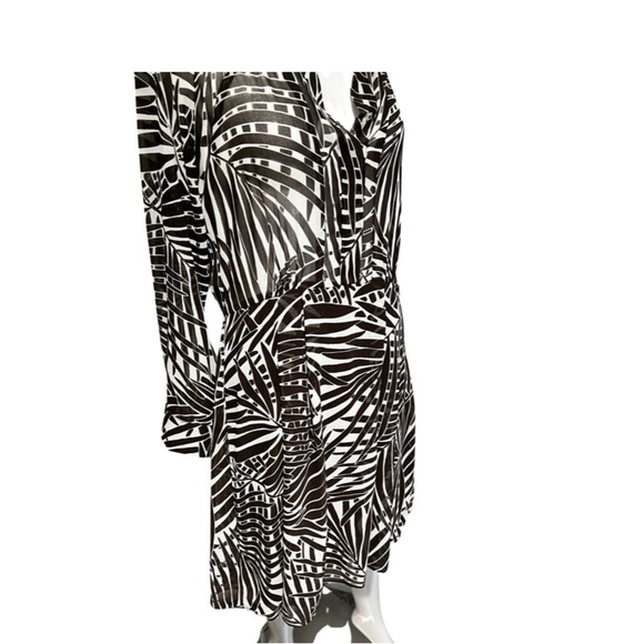 ZARA PATTERN BROWN WHITE DRESS MADE IN MOROCCO SMALL - Picture 2 of 8